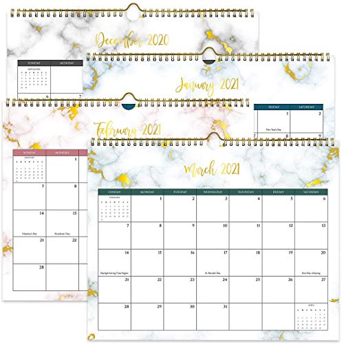 Aesthetic Marble Gold Foil Wall Calendar - Easy Write Office Desk ...