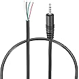 MECCANIXITY 2.5mm Aux Cable Replacement Audio Cable Cord, 0.8ft 4 Pole Male to Bare Wire Audio Wire, Stereo Sound Cable Cord,