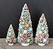 Creative Co. Whimsy Tabletop Bottle Brush Christmas Trees with Colorful Ornaments, Set of 3
