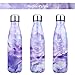 DJSBZ Vacuum Cola Shape Double Walled 18/8 Stainless Steel Water Bottle Leak-Proof Keep Hot & Cold, Travel Sports Personalized Metal Water Bottle,17 Oz (500 ml) Marble Purple