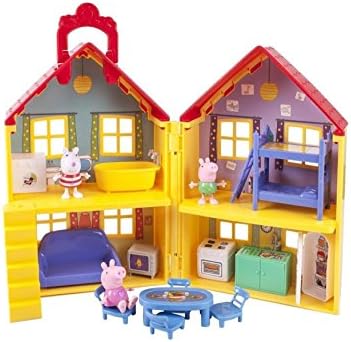 Peppa Pig Deluxe House Play Set Includes 3 Articulated Figures