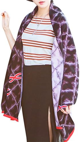 ShangYi Womens Soft Rendering Grid Luxurious Feel Winter Scarf Black