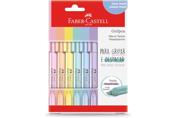 Marca Texto Grifpen Estojo 6 Unidades, Faber-Castell, MT/TP6ZF, Multicor, pacote de 6