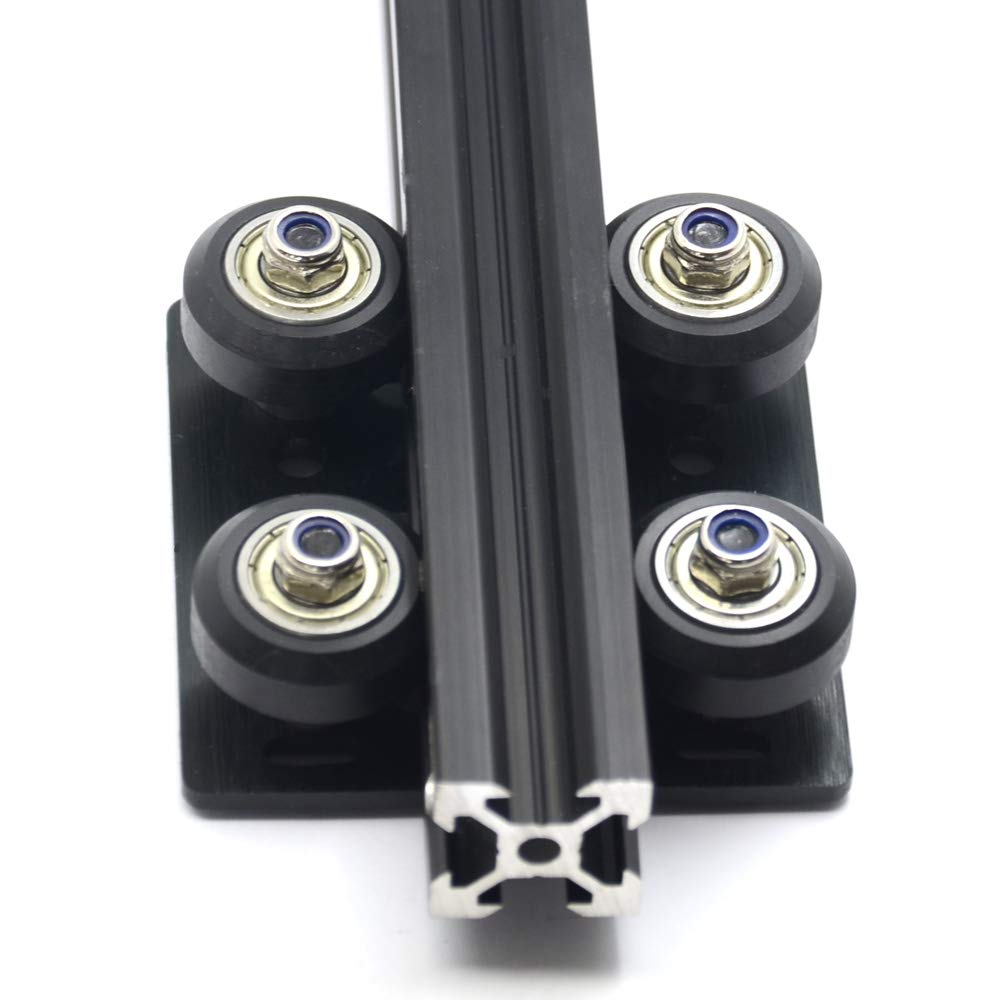 Befenybay Big V-Wheel with Plate for 2020 Aluminum Profile 3D Printer Parts for CNC Kossel Black Wheel: Industrial & Scientific