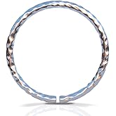 20 gauge snug Nose Hoop - thin nose Piercings hoops - Silver Nose Ring hoop - cut wire - hammered - Sterling Silver