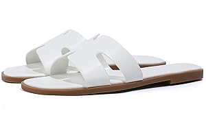 Stratuxx Kaze Open Toe Flat Dress Sandals Womens Slide Sandals Black, White, Tan Sandals for Women