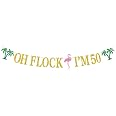 Oh Flock I'm 70 Geburtstags-Banner – Glitzernd, 177 Cm, Für Hawaii-Party & Foto-Props