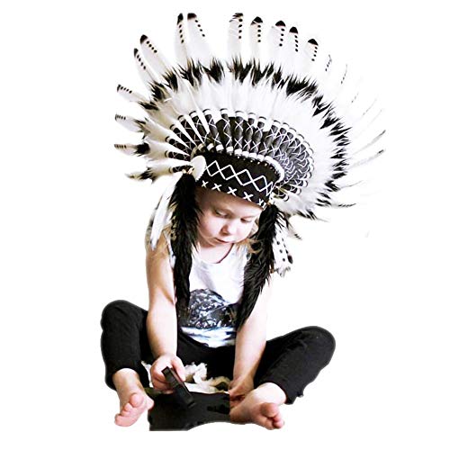 image for Luerme Feather Headdress Native American Indian Inspired Party F