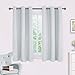 NICETOWN Room Darkening Draperies Curtains Panels, Window Treatment Thermal Insulated Grommet Room Darkening Curtains/Drapes for Bedroom (2 Panels, 42 by 45, Platinum-Greyish White)
