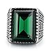 Boho Jewelry Mens Stainless Steel Cz Ring Vintage Large Charming Gemstone Band (10)