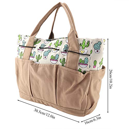 Wifehelper Garden Tool Bag Canvas Wear-Resistant Waterproof Lightweight Multi-Purpose Organizer Diaper Bag Holder Market Tote - Thumbnail 2