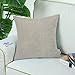 Pack of 2, CaliTime Throw Pillow Covers Cases for Couch Sofa Bed, Comfortable Supersoft Corduroy Corn Striped Both Sides, 20 X 20 Inches, Taupe