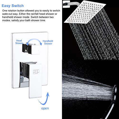 POP SANITARYWARE Shower System Polished Chrome Bathroom Rainfall Shower