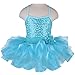 TFJH E Little Baby Girl's Ballet Outfits Shiny Sleeveless Leotard Tutu Blue XXL
