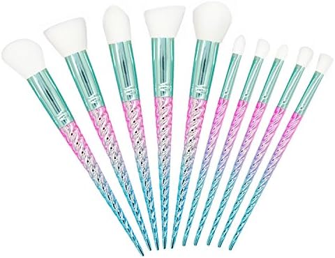 COLOR CLEANER Unicorn Kabuki Makeup Brushes Set Professional Make Up Colorful Rainbow Cosmetics Kit Vegan Cruelty Free Synthetic Foundation Powder Liquid Cream Contour Blush Highlight Blend Face White