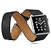 Apple Watch Series 3 Band, iBazal 38mm [Dual Loop] Leather Band Genuine Leather Replacement Band for Apple Watch Series 3 & Series 2 & Series 1 - Black 38mm