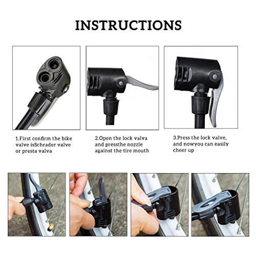 image for CFLL Bike Pump Mini Bike Floor Pump Foot Activated Bicycle Air Pump an