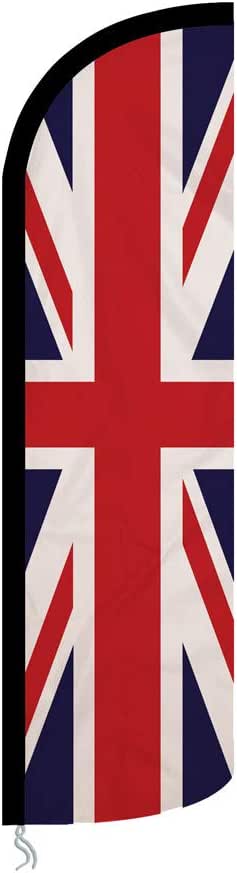 Midland Bandera y Poste de la Bandera de Reino Unido con Plumas y Base