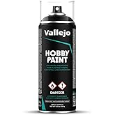 Vallejo - Hobby Paint Spray Basic Primer | Black 400 ml. (13.52 fl.oz.) | Perfect Matt and Self Levelling Finish
