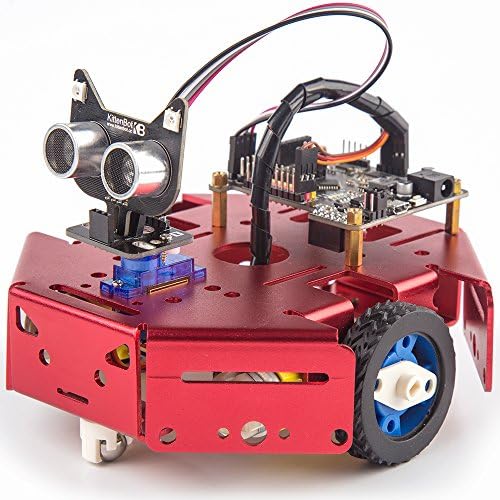 KittenBot Basic Robot kit - DIY Robot, STEM Toy, Scratch 3.0 & Arduino, Python Program, Programmable Robot Kit to Learn Coding, Robotics and Electronics (Red)