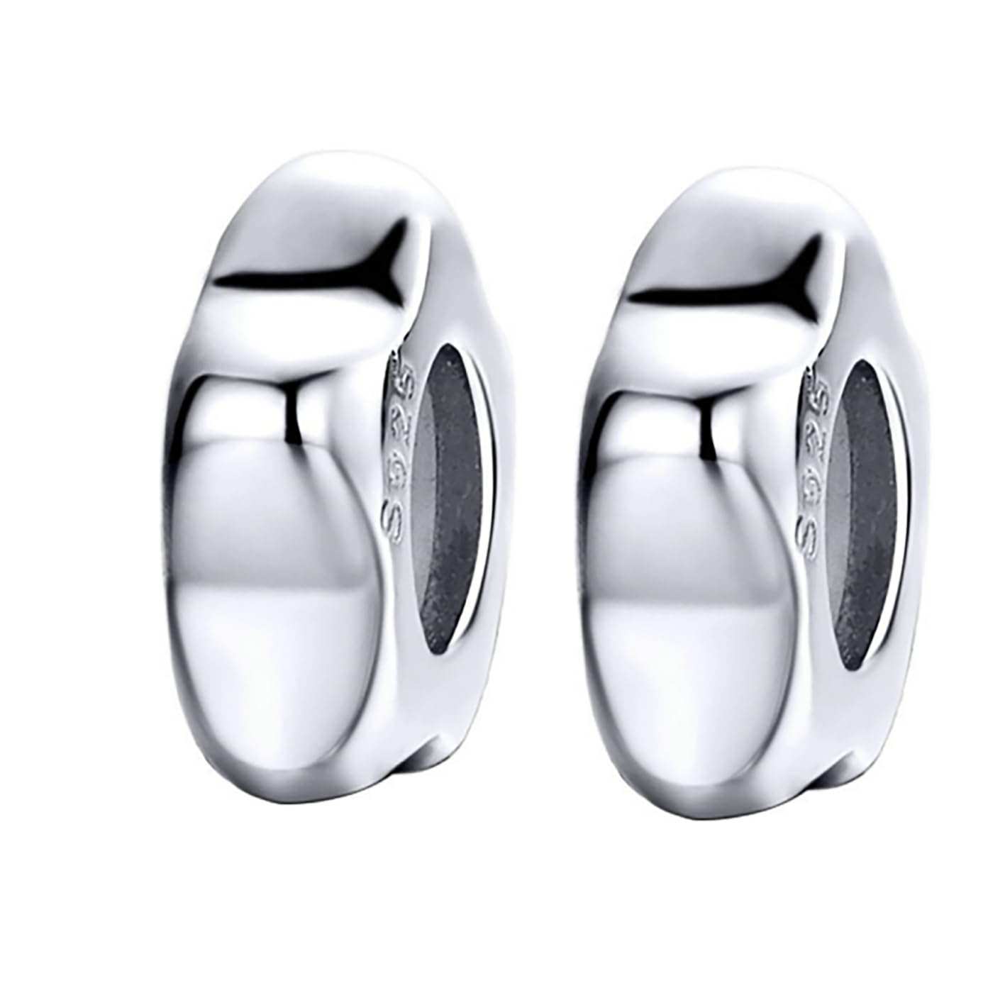 Christmas Charms Stoppers Beads 2 PCS Genuine 925 Sterling Silver Stars Flower Crystal Spacer Bead for Pandora Bracelet Charm Mothers day Charm (A)