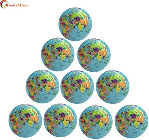 MarketBoss 10pcs World Earth Globe Golf Ball Gift World Map Occasion Practice Trainning Golf Ball