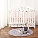 BROLEX Crib Bed Skirt Pleated,Neutral Organic Cotton, Nursery Crib Bedding for Baby Girls Boys,14