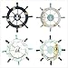 Rosenice Wooden Ship Wheel Nautical Boat Ship Wheel Wall Decor Dark Blue