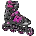 Roces Unisex Youth Jokey Adjustable Inline Skate, Black/Pink, US 2.5-4.5