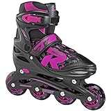 Roces Unisex Youth Jokey Adjustable Inline Skate, Black/Pink, US 2.5-4.5