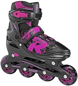 Roces Unisex Youth Jokey Adjustable Inline Skate, Black/Pink, US 2.5-4.5