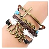 Jovana New Hot Cute Fashion Retro PU Leather Alloy Bracelet Wristlet Bangle Wrist Band Hand Chain