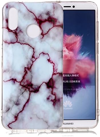 Huawei P20 Lite Case, Huawei Nova 3E Case, Ranyi [Slim Marble Cover] [Luxury Marble Design] Premium Hybrid Full Body Protective TPU Rubber Silicone Case for Huawei P20 Lite / Nova 3E (red)