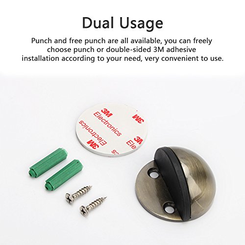 image for HaloVa Door Stopper, Free Punch Stainless Steel Brushed Door Stop, 3M 