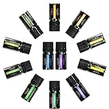 Essential Oils Set, Anjou Top 12 100 Pure Aromatherapy Essential Oil Kit, 12 x 5 ml (Lavender, Sweet Orange, Peppermint, Tea Tree, Eucalyptus, Lemongrass, Bergamot, Frankincense etc.)