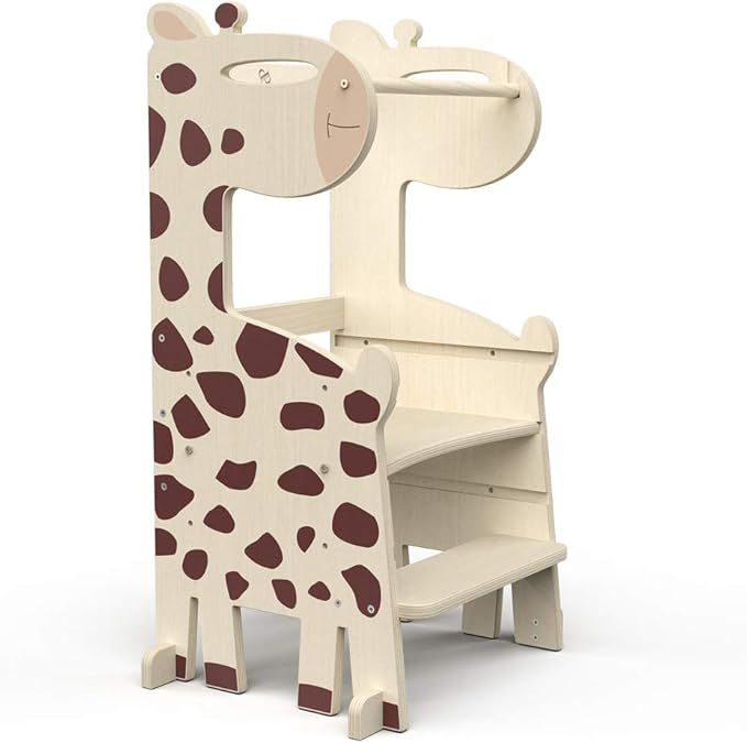 PP OPOUNT Kids Standing Tower Kitchen Learning Tower Toddler Kitchen Stool Wooden Child Step