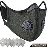 BASE CAMP Dust Mask Activated Carbon Dustproof Mask with Extra Carbon N99 Filters for Woodworking Mowing Sanding Running Cycling Outdoor Activities
