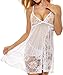 ADOREJOY Womens Babydoll Lingerie Set Plus Size Sleepwear(4XL,White)