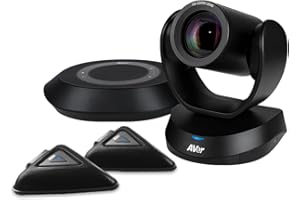 AVer VC520 Pro2 Conferencing Camera - Enterprise-Grade PTZ Video Conferencing System for Conference Rooms - with Full-Duplex Speakerphone - 1080p - 18X Total Zoom - IP Streaming - Professional Webcam