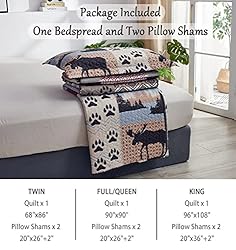 Rustic Quilt Queen/Full Size, Lodge Cabin Bedding