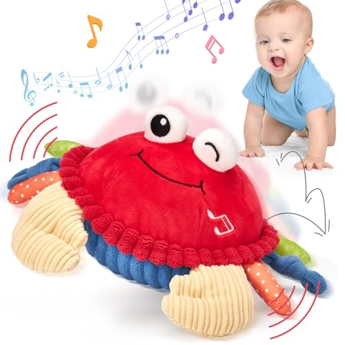 hahaland Baby Toys 6 Months Interactive Crab – Musical Plush Toy Catching Toys for Children 1 Year – Newborn Gift for 6 9 12 Months