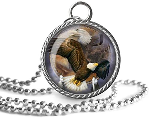 American Eagle Necklace, Eagle Pendant, USA Image Handmade