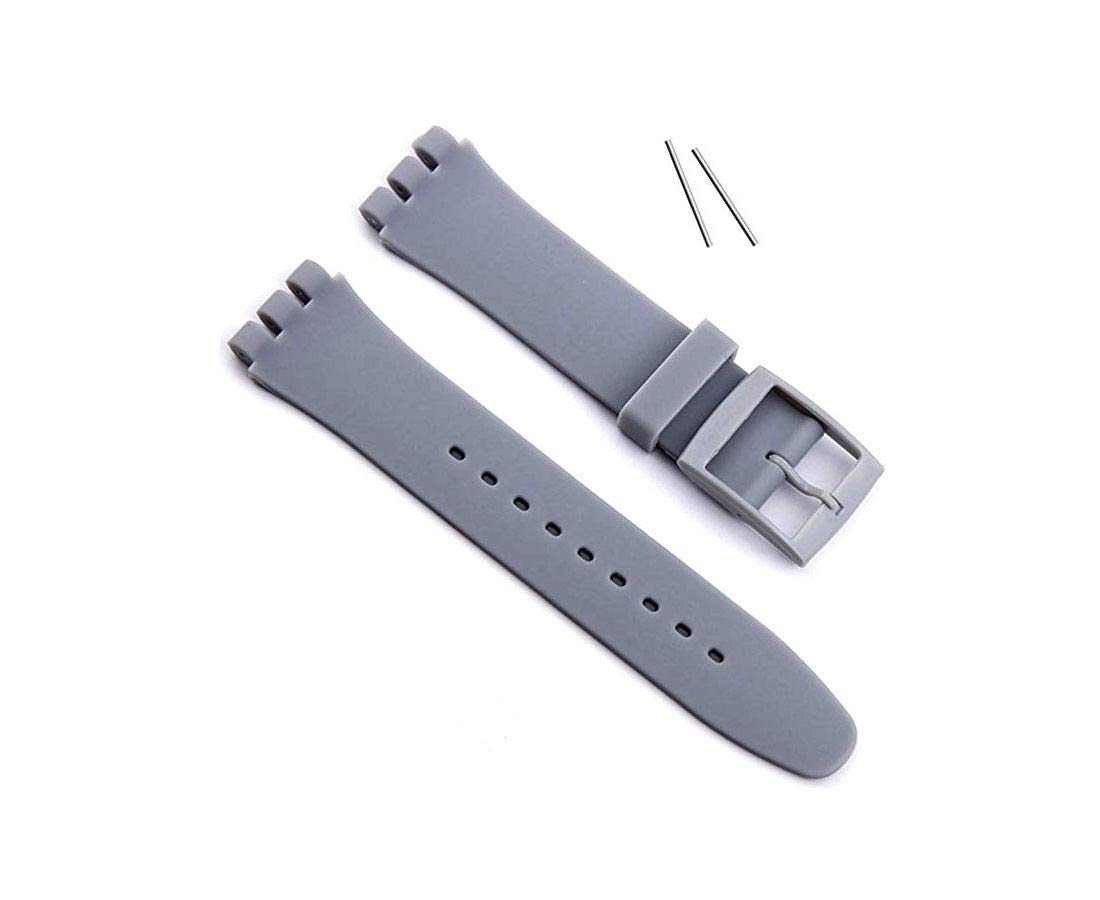 Swatch Replacement Synthetic Plastic Gray 17mm Watch Strap Buy Online
