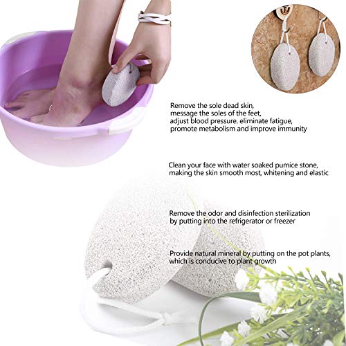 Natural Pumice Stone for Feet Callus (2 PCS), Pinowu Lava Pedicure Tools Hard Skin Callus Remover for Feet and Hands - Foot Scrub Natural Foot File Exfoliation to Remove Dead Skin