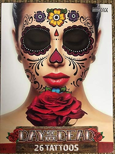 Floral Day of the Dead Sugar Skull Temporary Face Tattoo Kit