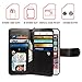 xhorizon Leather Magnetic Detachable Card Slot Wallet Case for iPhone 6/6s (4.7-Inch) - Black