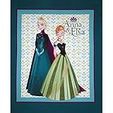 Disney Frozen Anna & Elsa Panel-36'' Green Fabric By The Yard