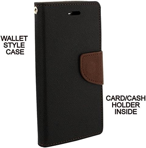 Avzax Stylish Luxury Magnetic Lock Diary Wallet Style Flip Cover Case for HTC U Play - Black