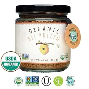 Image of GREENBOW Organic Bee Pollen - 100% USDA Certified Organic, Pure, & Natural Bee Pollen - Superfood Packed with Proteins, Vitamins & Minerals - Non-GMO, Kosher Certified, Gluten Free - 155g