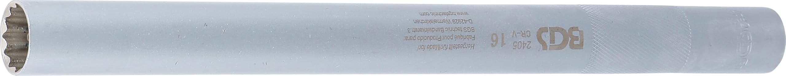 BGS 2405 | Spark Plug Socket, 12-point, extra long | 10 mm (3/8") Drive | 16 mm
